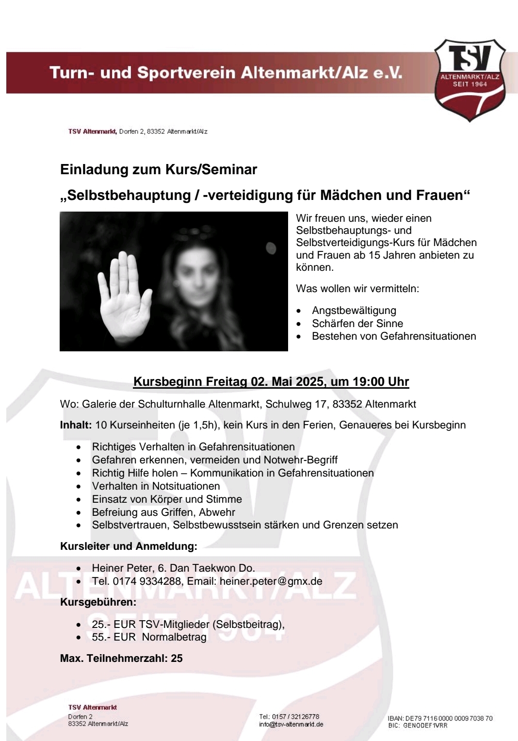 ankündigung selbstverteidigung